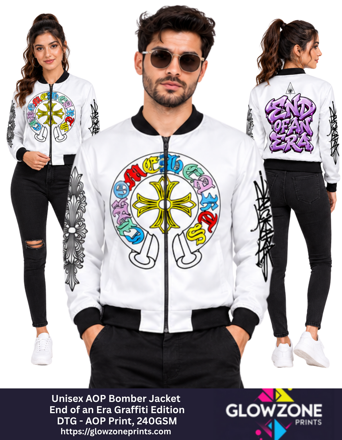 Unisex AOP Bomber Jacket GlowZonePrints