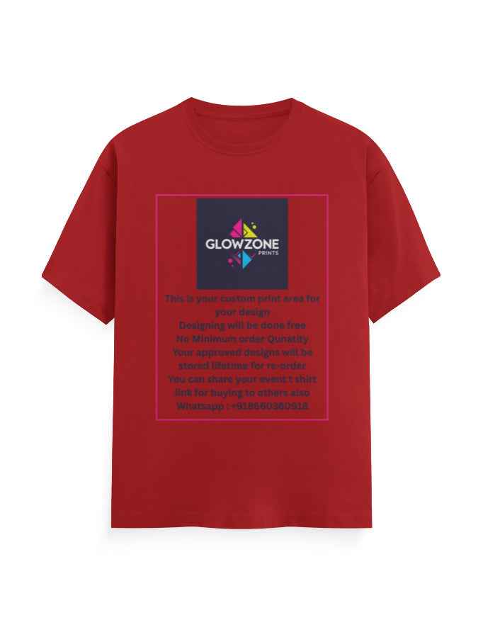 Unisex Classic Crew T-Shirt (Custom Print) Red GlowZonePrints