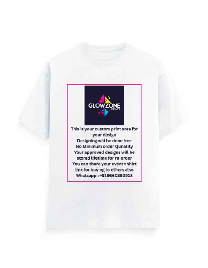 Unisex Classic Crew T-Shirt (Custom Print) White GlowZonePrints