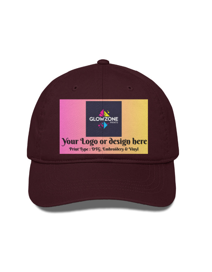 Unisex BaseBall Cap | BC33 (Custom Print) Maroon Standard GlowZonePrints