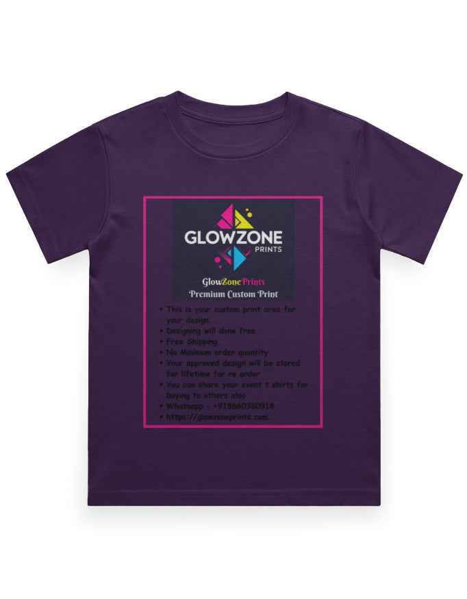 Boy's Crew Neck T-Shirt | UC21 (Custom Print)-1 Purple GlowZonePrints
