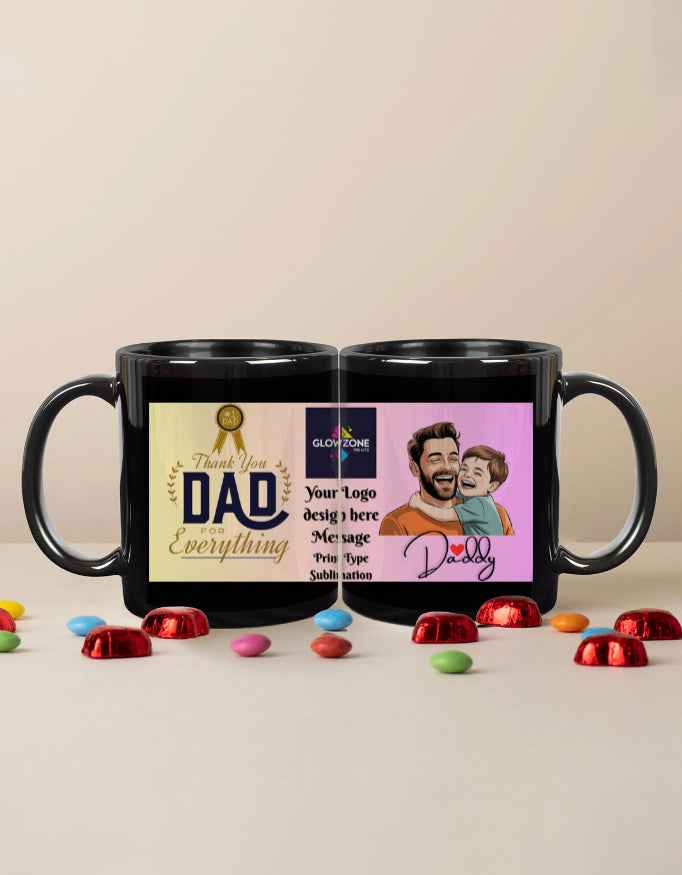Black Coffee Mug | 325ml (Custom Print)