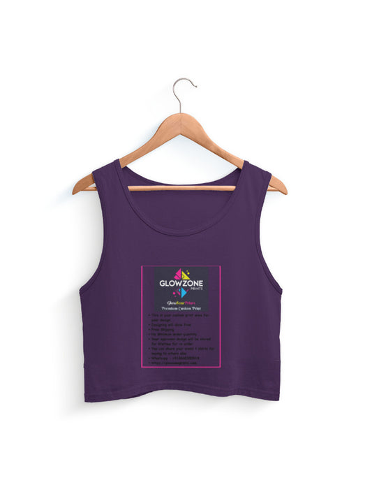 Female Crop Tank | FC40 (Custom Print) Purple GlowZonePrints