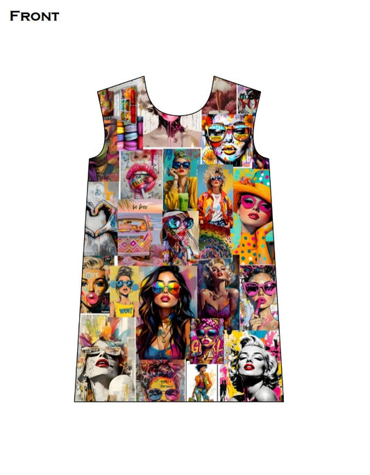 Collage Photo AOP T-Shirt Dress GlowZonePrints