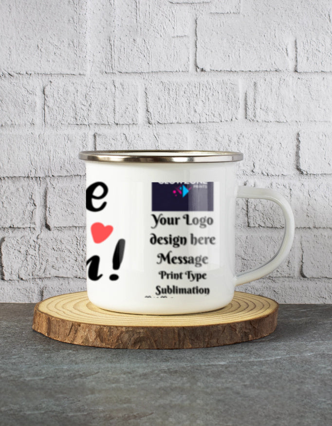 White Enamel Mugs | 325ml (Custom Print) Custom 350 ml GlowZonePrints