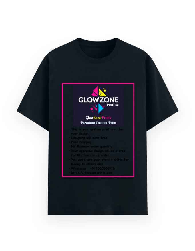 Unisex Basic T-Shirt | UB73 (Custom Print) Navy Blue GlowZonePrints