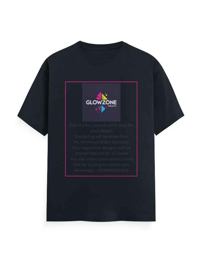 Unisex Classic Crew T-Shirt (Custom Print) Navy Blue GlowZonePrints