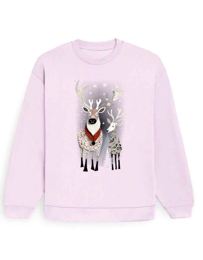 Unisex Oversized Sweatshirt Reindeer | UH35