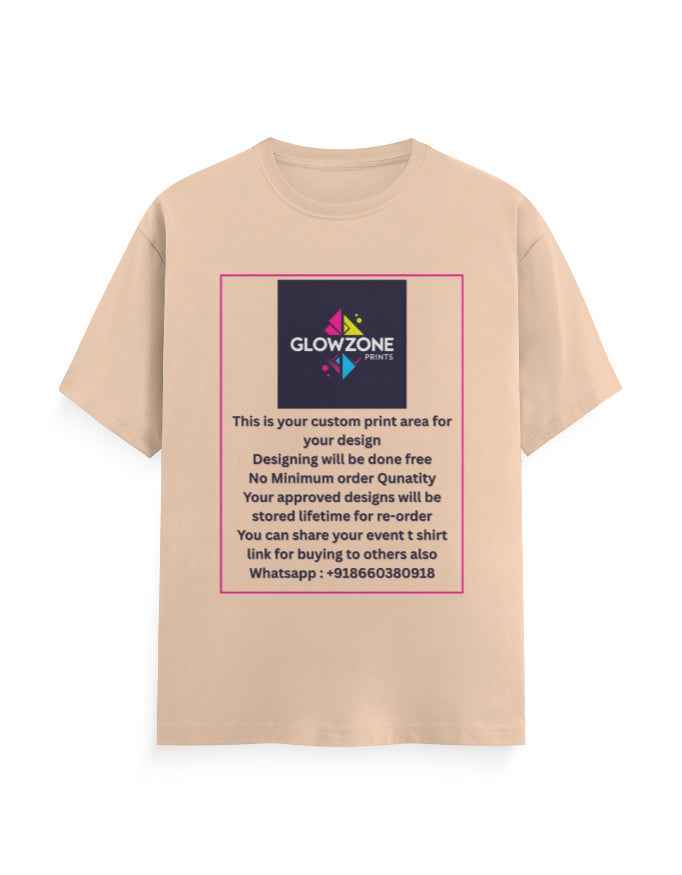 Unisex Classic Crew T-Shirt (Custom Print) Peach GlowZonePrints