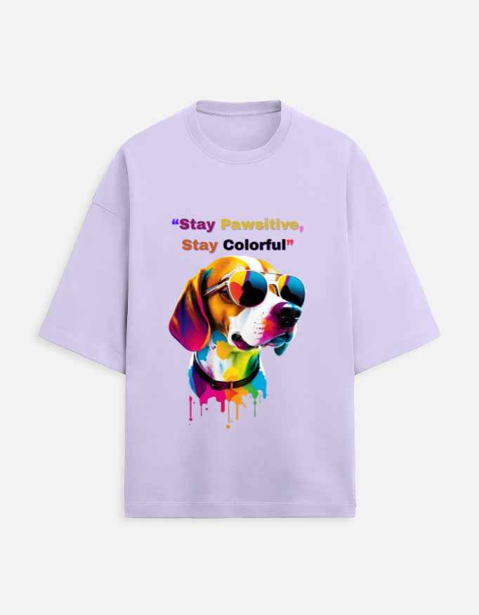 Stay Pawsitive Oversized T-Shirt – Embrace Cheer with a Trendy Fit!