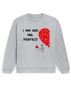 Unisex Sweatshirt - Mr Perfect Grey Melange GlowZonePrints