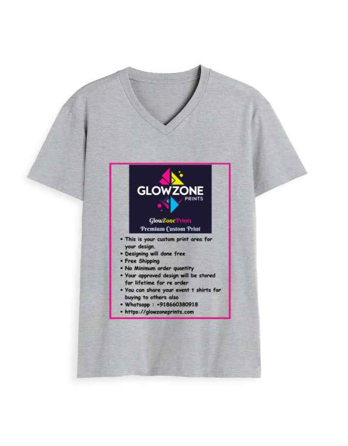 Unisex V Neck T-Shirt | UV34 (Custom Print)