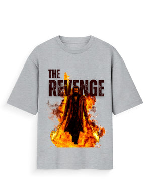 Unisex Oversized Standard T-Shirt – Dhurandhar - Revenge Grey Melange GlowZonePrints