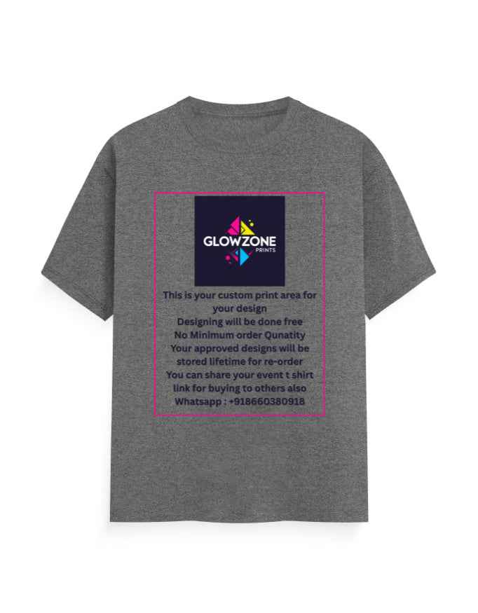 Unisex Classic Crew T-Shirt (Custom Print) Charcoal Melange GlowZonePrints