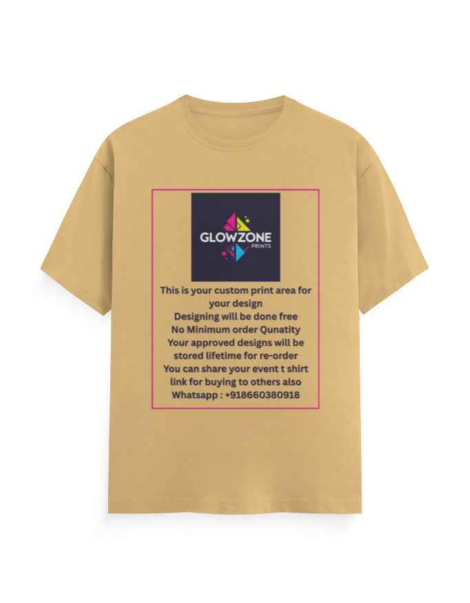 Unisex Classic Crew T-Shirt (Custom Print) Beige GlowZonePrints