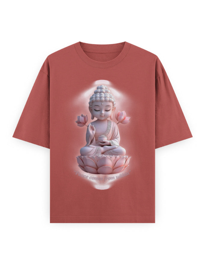 Peace Oversized T-Shirt | BP01 Coral GlowZonePrints