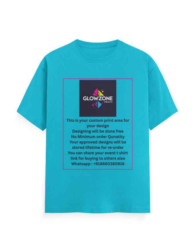 Unisex Classic Crew T-Shirt (Custom Print) SkyBlue GlowZonePrints