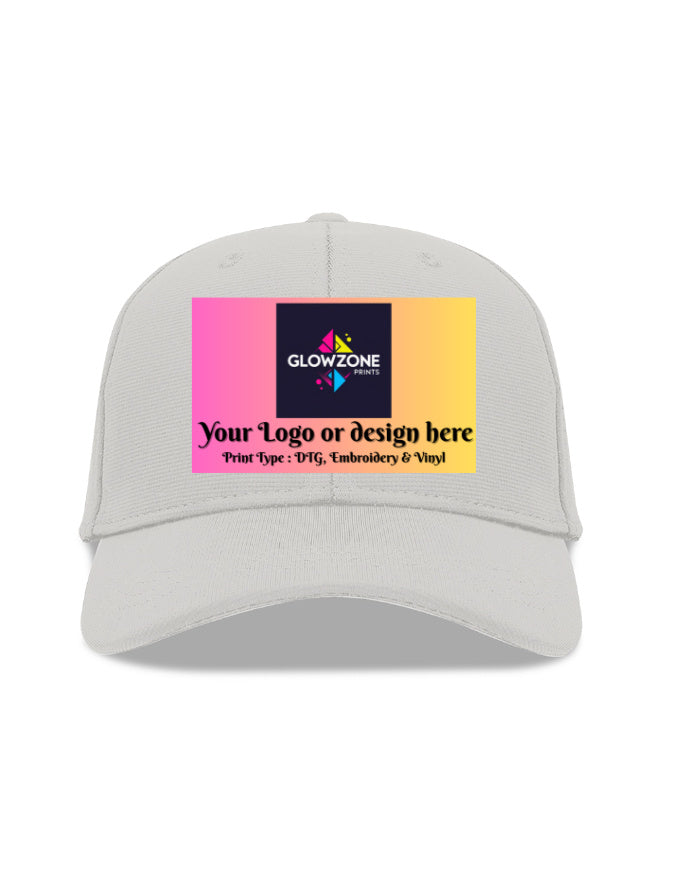 Unisex BaseBall Ottoman Cap | BC50 (Custom Print) Grey Standard GlowZonePrints