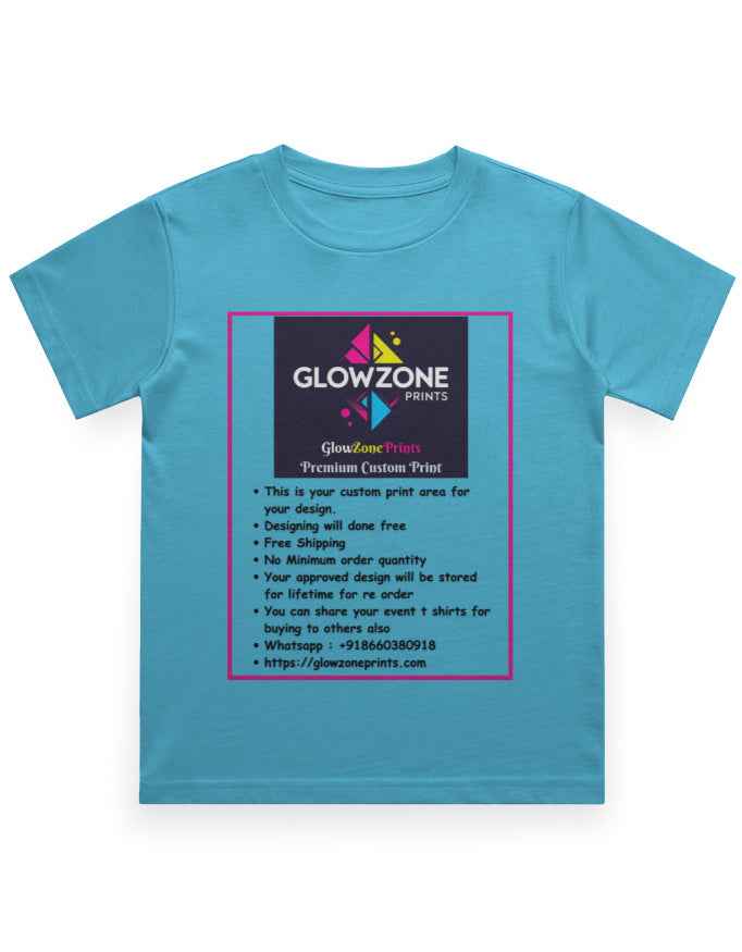 Boy's Crew Neck T-Shirt | UC21 (Custom Print)-1 SkyBlue GlowZonePrints