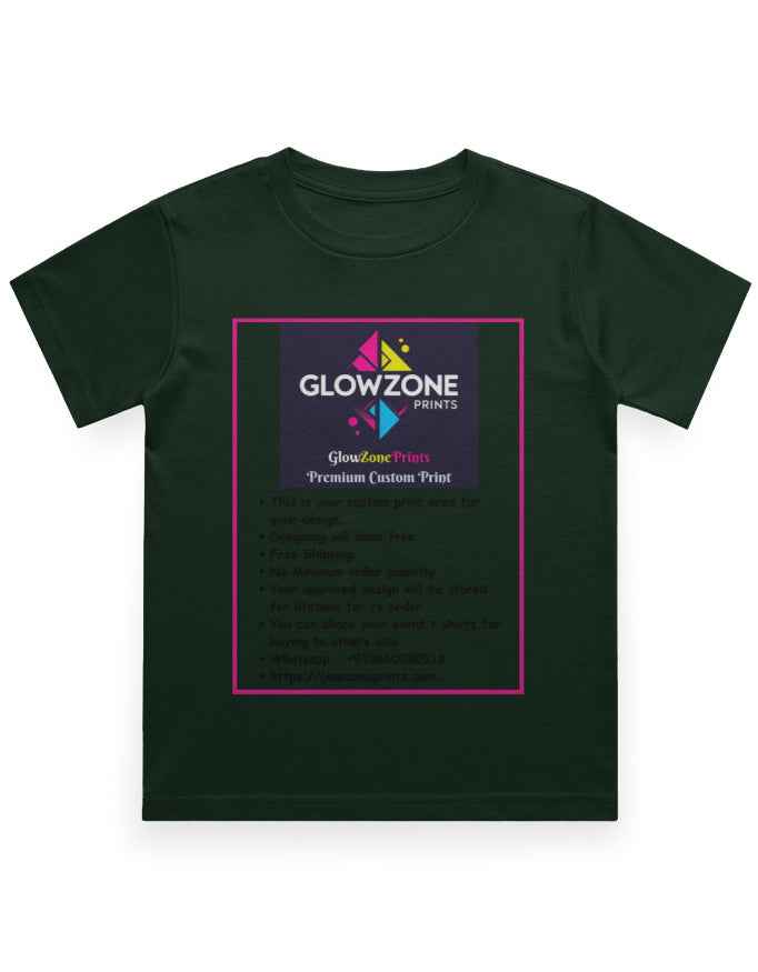 Boy's Crew Neck T-Shirt | UC21 (Custom Print)-1 Bottle Green GlowZonePrints
