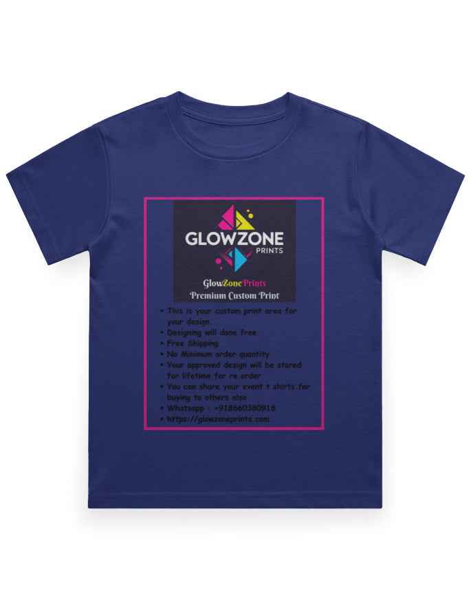 Boy's Crew Neck T-Shirt | UC21 (Custom Print)-1 Royal Blue GlowZonePrints