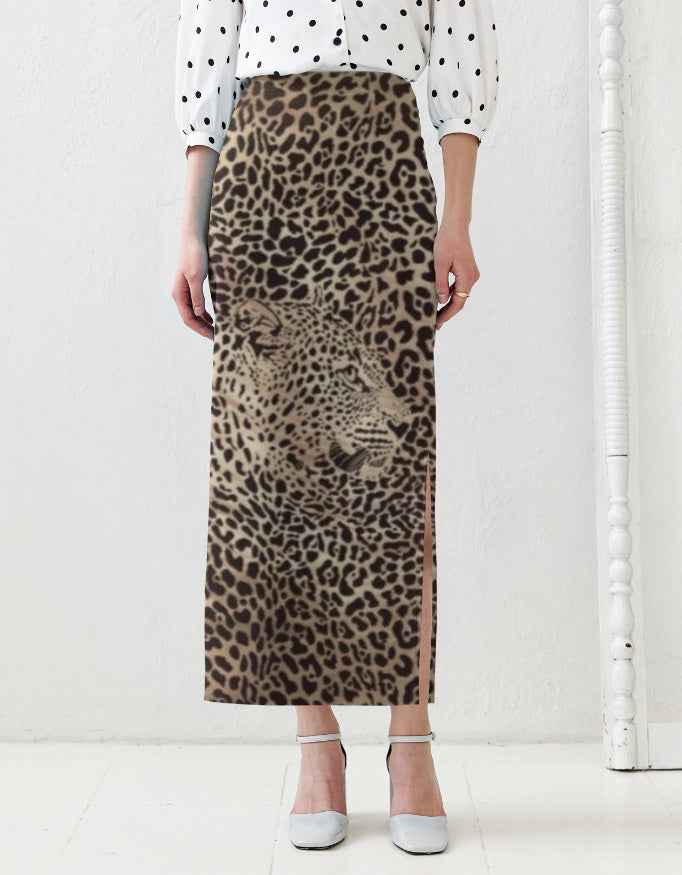 Leopard Aop Pencil Skirt
