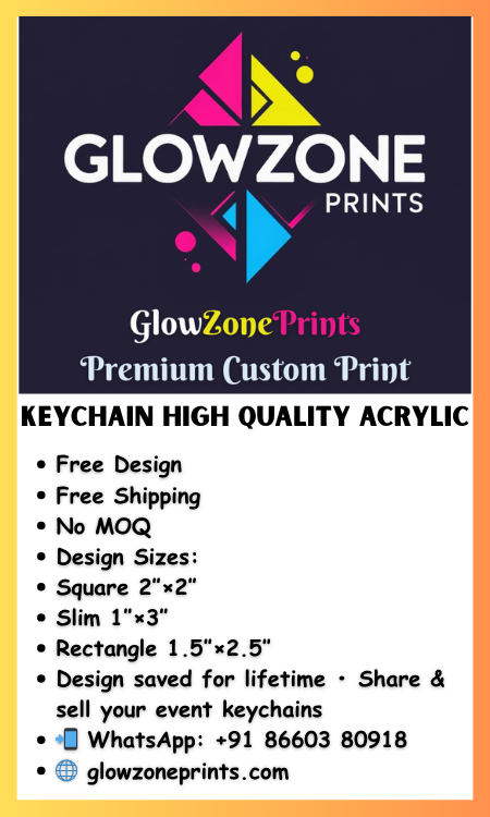 Custom Print Acrylic Keychain GlowZonePrints