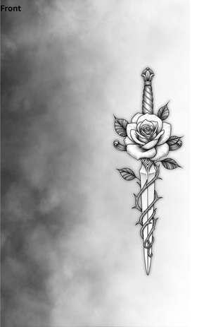 Rose Sword AOP T-Shirt Dress GlowZonePrints