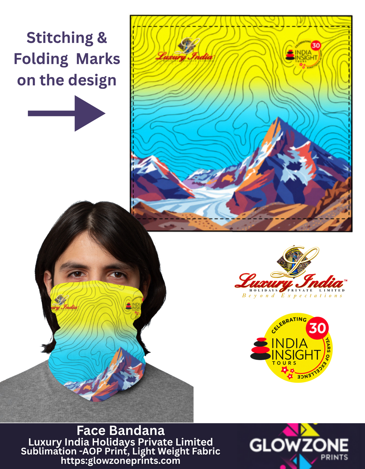 Face Bandana – Luxury India Holidays Pvt Ltd Luxury Indian Holidays Standard GlowZonePrints