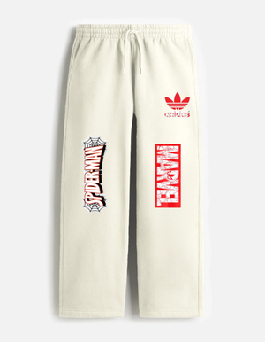 Unisex Terry Sweatpants – Superhero Street Graphic Edition Off White GlowZonePrints