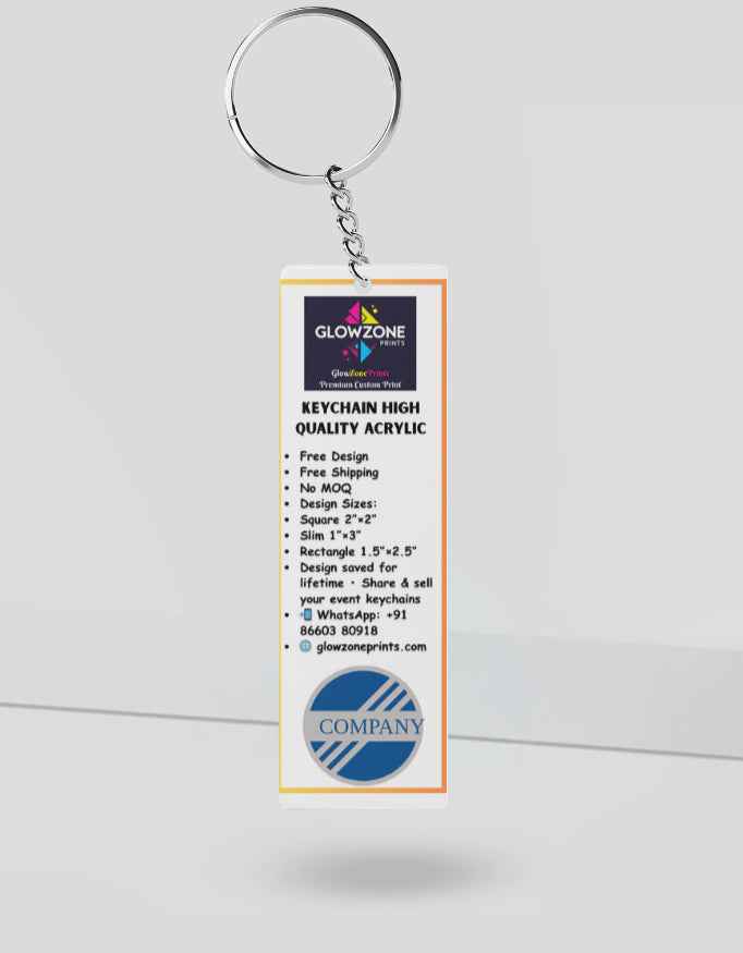 Custom Print Acrylic Keychain Custom Slim GlowZonePrints