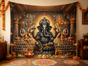 Ganesh Festival Tapestry – (16 Unique Designs) GlowZonePrints