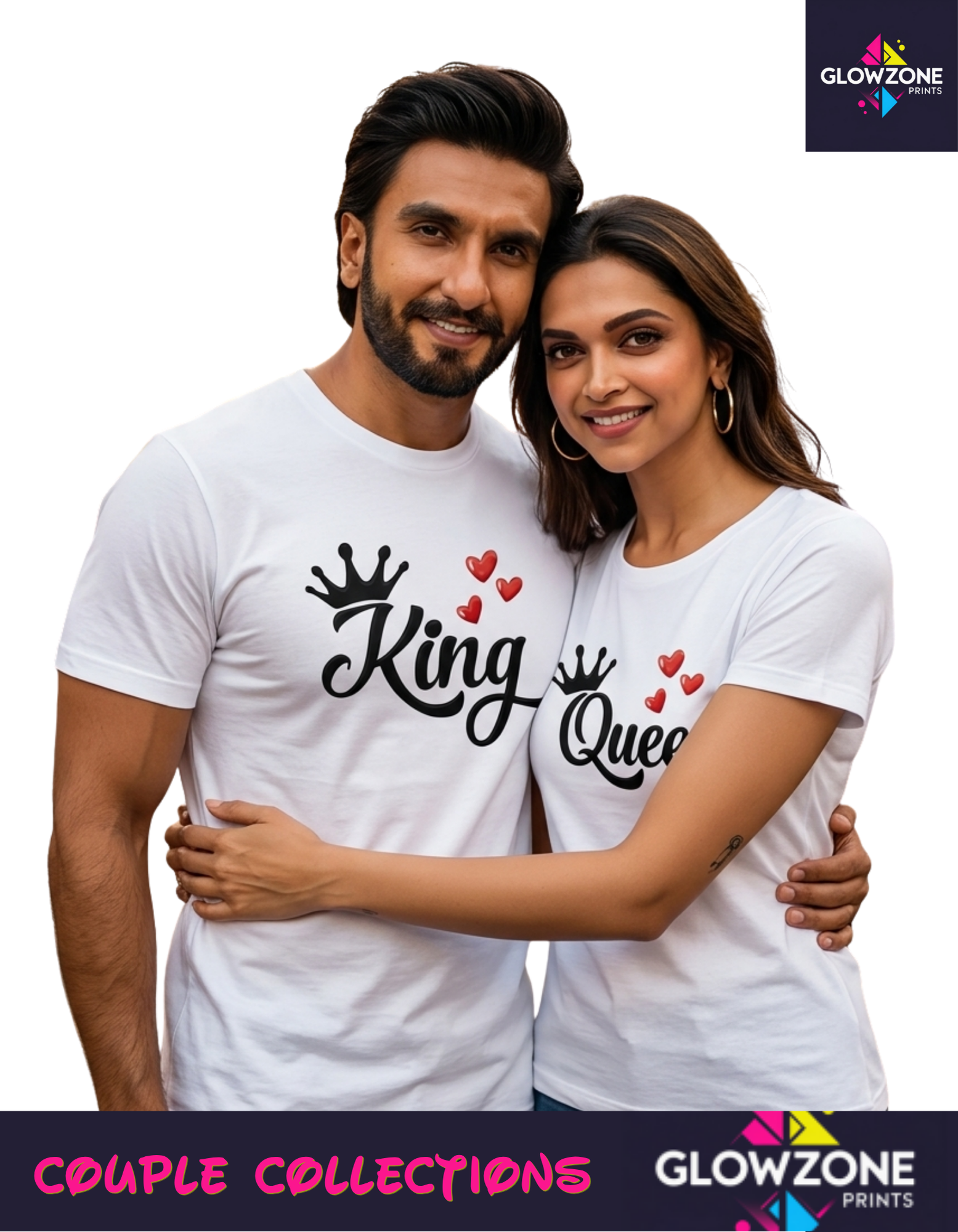King & Queen – Embroidery Edition (Couple Set) GlowZonePrints