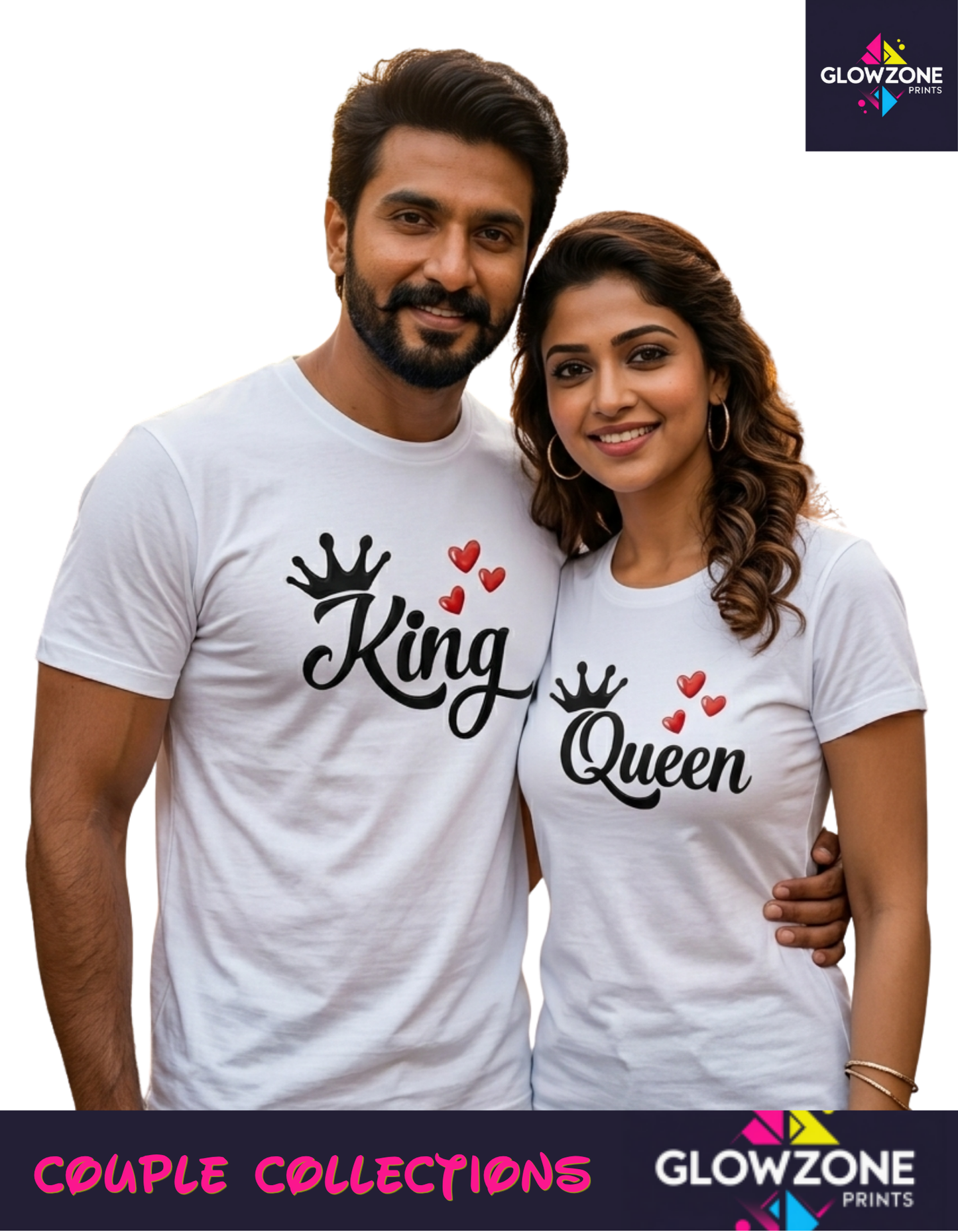 King & Queen – Embroidery Edition (Couple Set) GlowZonePrints