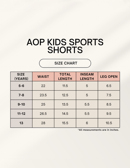 Kids AOP Sports Shorts GlowZonePrints