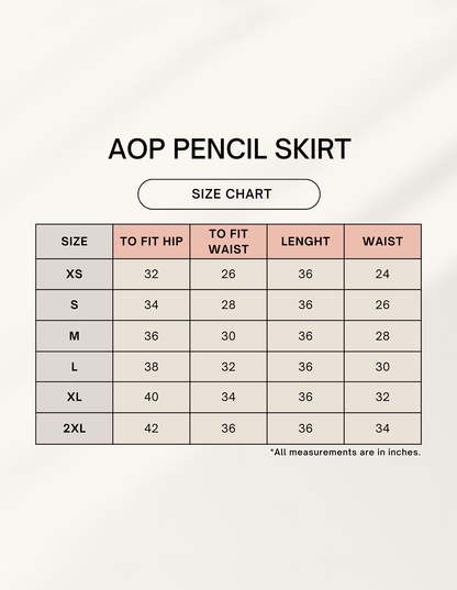 Custom Aop Pencil Skirt GlowZonePrints