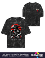 Acid Washed Oversized Tee – Anime Battle Edition Black GlowZonePrints