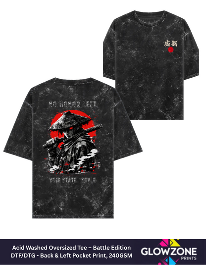 Acid Washed Oversized Tee – Anime Battle Edition Black GlowZonePrints