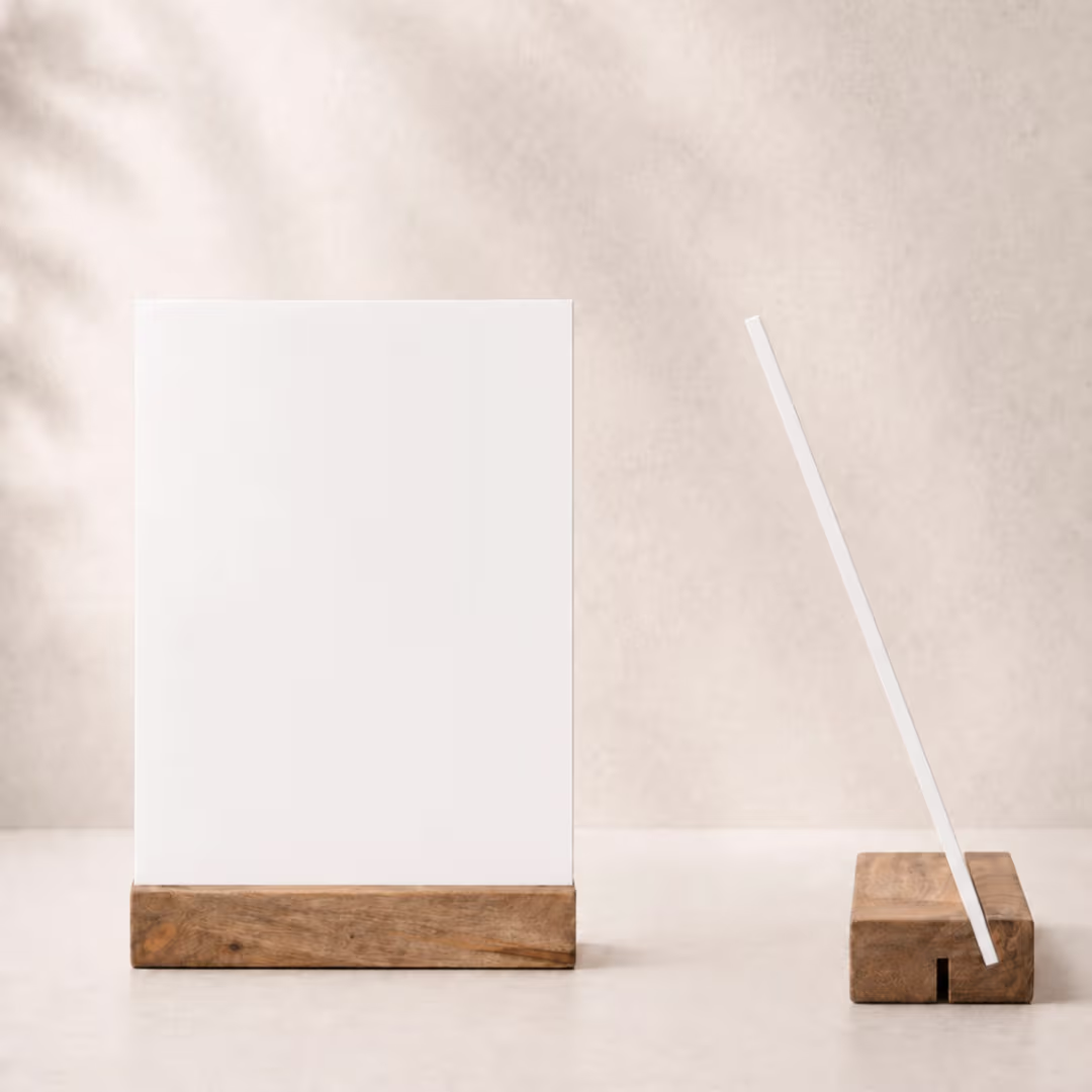 Acrylic Photo Frame with Wooden Stand – Personalized UV Print