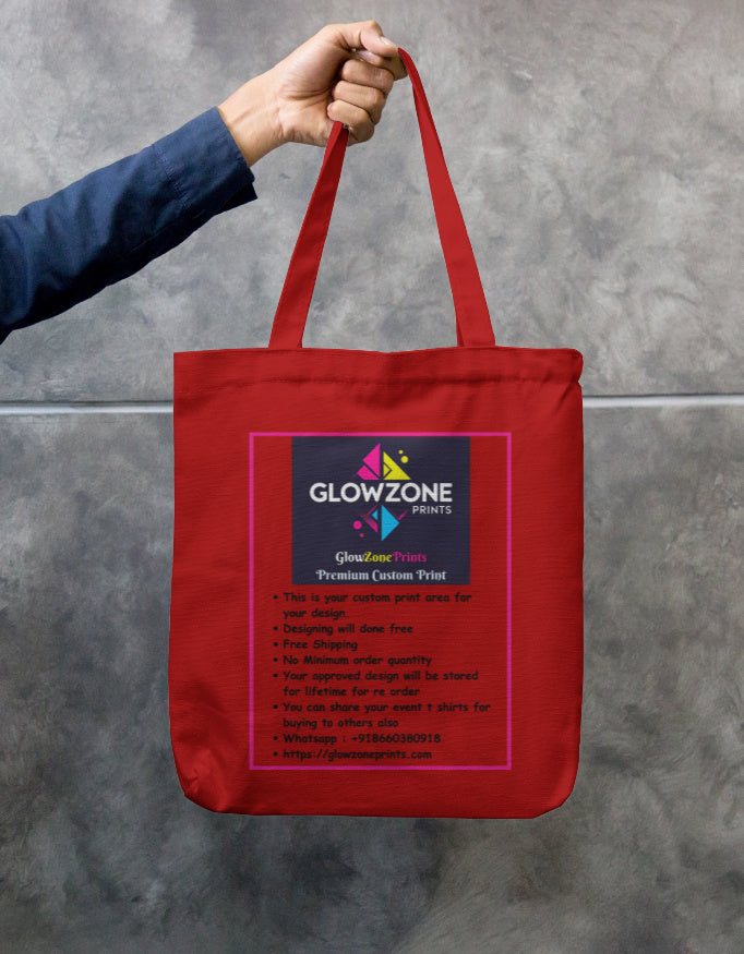 Tote Bag with Zipper (Custom Print) GlowZonePrints