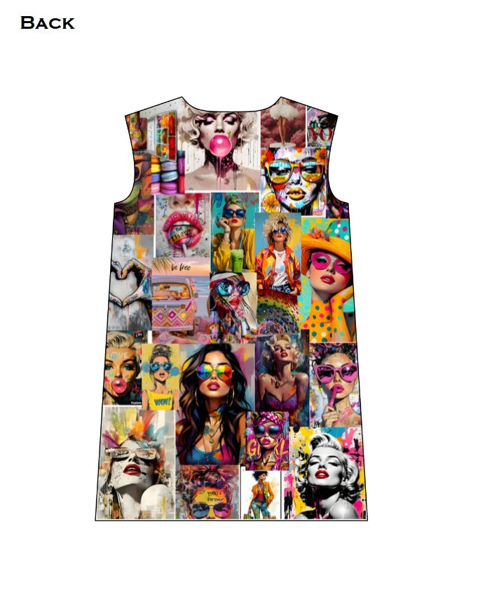Collage Photo AOP T-Shirt Dress GlowZonePrints