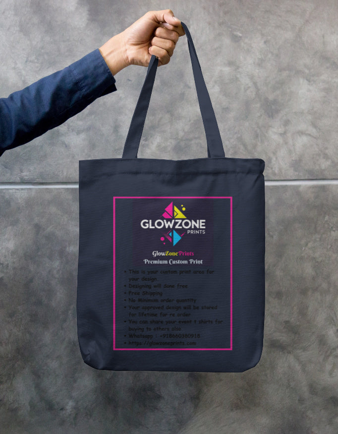 Tote Bag with Zipper (Custom Print) GlowZonePrints