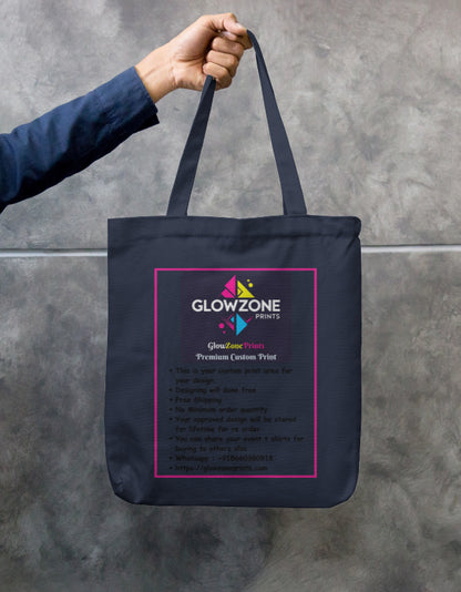 Tote Bag with Zipper (Custom Print) GlowZonePrints