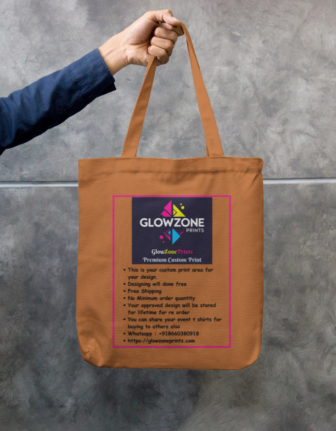 Tote Bag with Zipper (Custom Print) GlowZonePrints