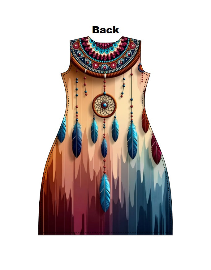 Women's AOP A-Line Dress – Dreamcatcher Bohemian Pattern
