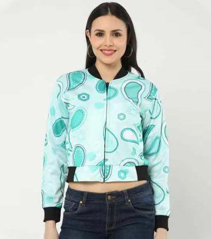 Custom Women's AOP Bomber Jacket GlowZonePrints