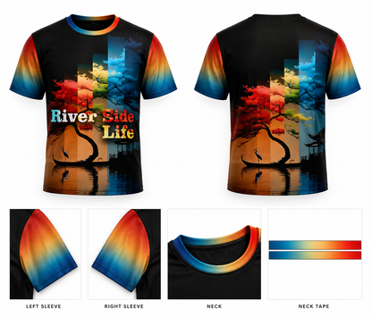 Unisex Oversized Tee – Riverside Life Gradient GlowZonePrints