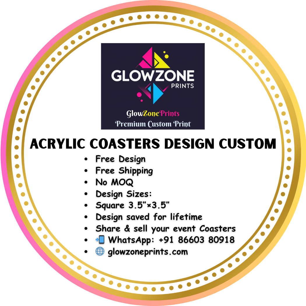 Acrylic Coasters (Custom Print) GlowZonePrints