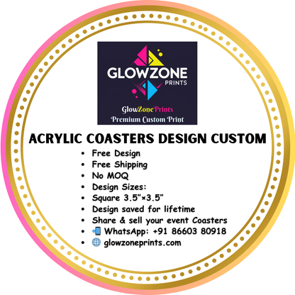 Acrylic Coasters (Custom Print) GlowZonePrints