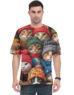Colorful Cats Unisex AOP (All Over Print) T Shirt Cats GlowZonePrints